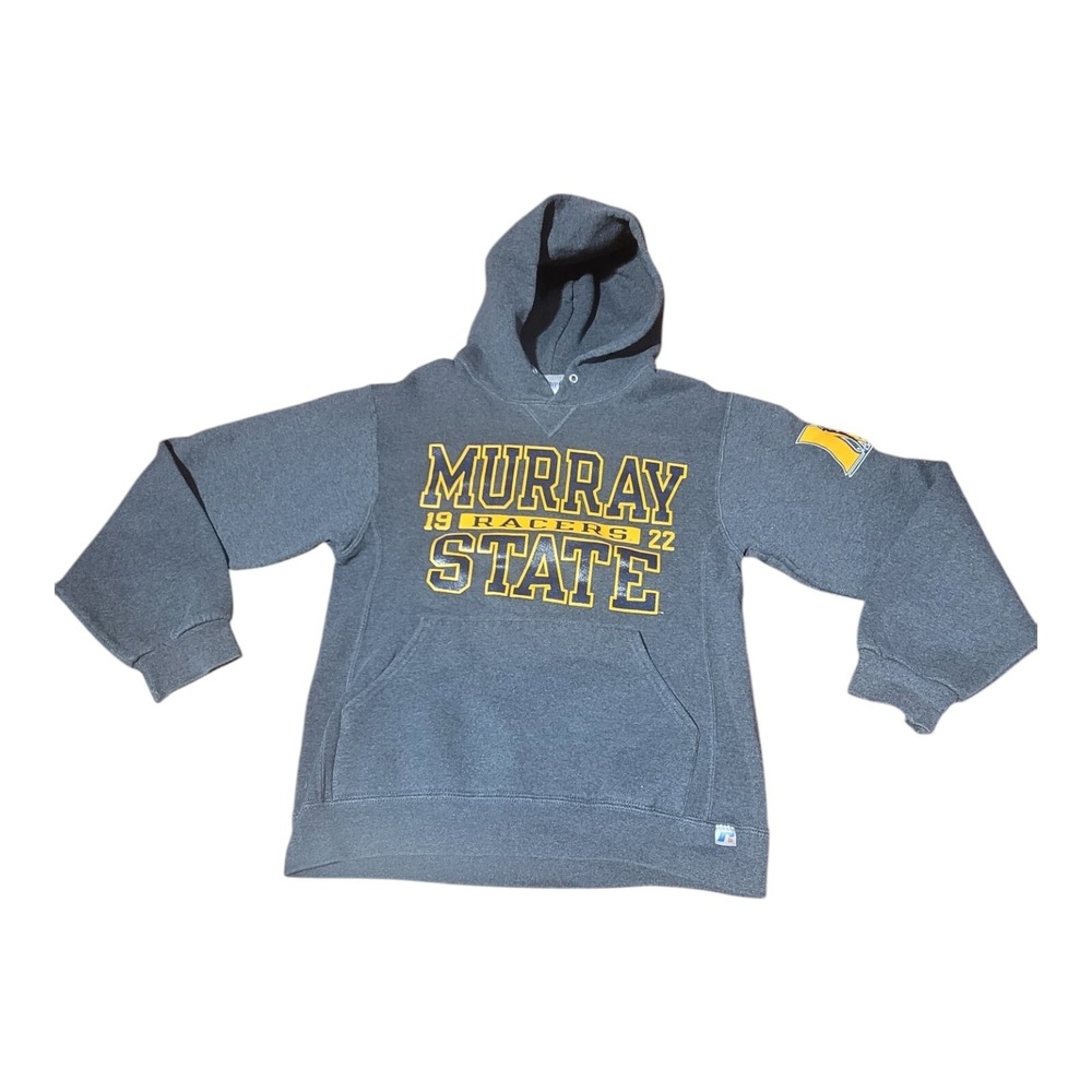 Vintage Russell Murray State University Hoodie Small Gray Graphic Print B30